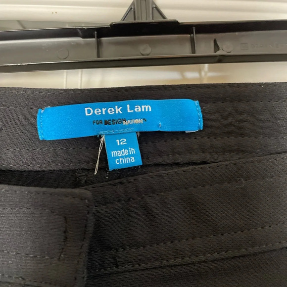 Derek Lam Design Nation Pants  Black Pleated Dress Cropped Career Sz 12 - Picture 6 of 9